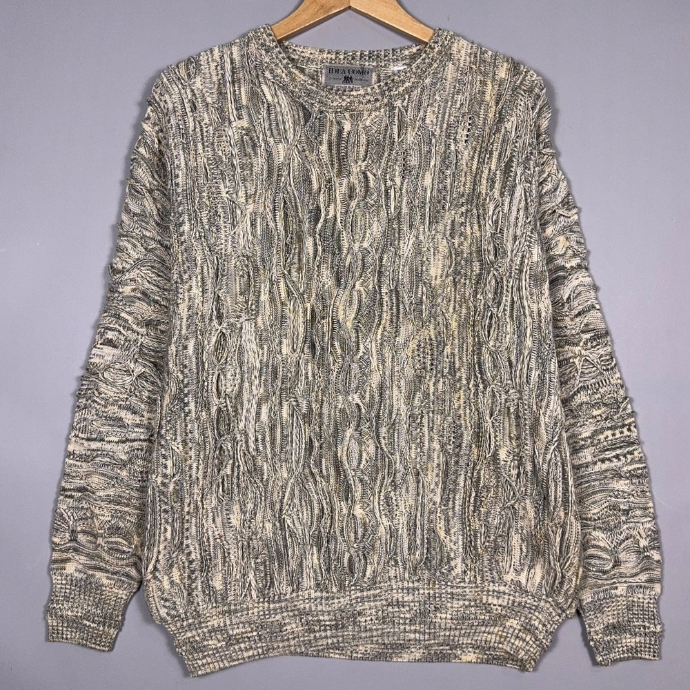 Idea Uomo Coogi Style Vintage Sweater Mens Size Medium Texture 3D Grandpacore